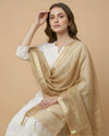 Golden Tissue Checkered Dupatta with Subtle Shine | Graceful Ethnic Wrap