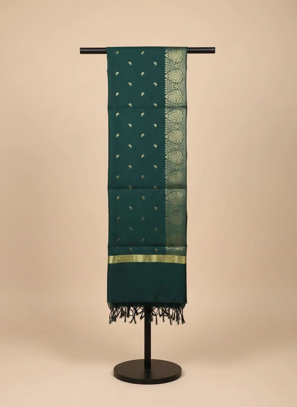 Green Woven Ethnic Motif Dupatta | Elegant Traditional Drape