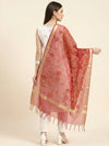 Red Organza Meena Jaal Dupatta | Elegant Sheer Festive Drape