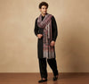 Mir-e-Khas Men's Kashmir-Inspired Paisley Jacquard Grey Shawl with Kani Floral Border