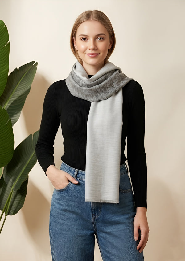 Everyday Reversible Solid Bamboo Silk Women's Stole | Lightweight Wrap