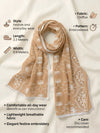 Peach Karachi Style Hand Embroidered Chiffon Dupatta