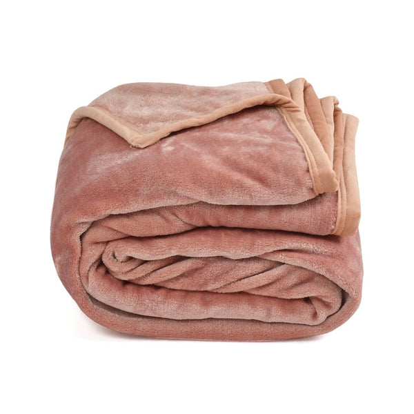 Super Soft Solid Velvet Finish Coral Flannel AC Blanket (Size: 90 x 90 Inches) Blanket My Store 