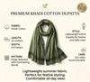 Khadi Cotton Mens Dupatta – Dusty Bottle Green with Textured Weave