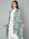Bamboo Silk Heritage Printed Women Stole | Elegant Artisanal Statement Wrap (80 × 28 Inches)