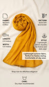 Yellow Nazneen Chiffon Dupatta with Lace Border | Solid Lightweight Wrap