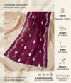 Wine Nazneen Chiffon Embroidered Dupatta with Floral Work
