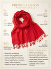 Everyday Solid Textured Viscose Red Women's Stole | Lightweight Wrap