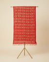 Chinon Bandhani Print Crush Women Red Dupatta with Traditional Motif Grid Design & Tassel Detailing