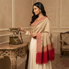 Naqsh-e-Kashmir Woven Kani Jacquard Maroon Shawl with Solid Panel & Traditional Border