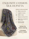 Luxe Cosmos Womens Purple Dupatta with Zari Brush Print & Lace Border