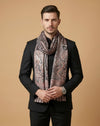 Reserve Mens Bamboo Silk Heritage Printed Reversible Brown Stole