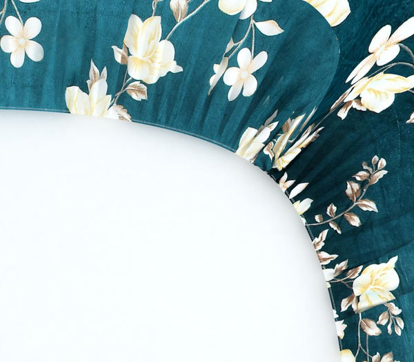 Premium Winter Flannel Bedsheet | 300 GSM | Teal Floral Design | 90×100 inches Bedsheet My Store 