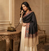 Naqsh-e-Kashmir Woven Kani Jacquard Grey Shawl with Solid Panel & Traditional Border