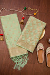 Women’s Cotton Unstitched Suit Set | Elegant Ethnic Ensemble