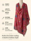 Luxe Cosmos Womens Pink Dupatta with Zari Brush Print & Lace Border