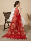 Elegant Red Cotton Zari Buta Dupatta | Lightweight Ethnic Drape