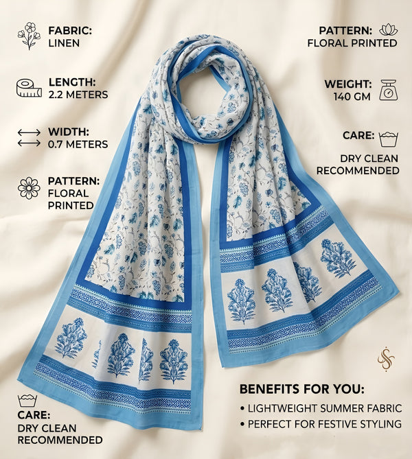 Linen Ethnic Printed Women Dupatta