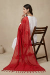 Red Cotton Embroidered Dupatta | Summer Edit Lightweight Ethnic Essential