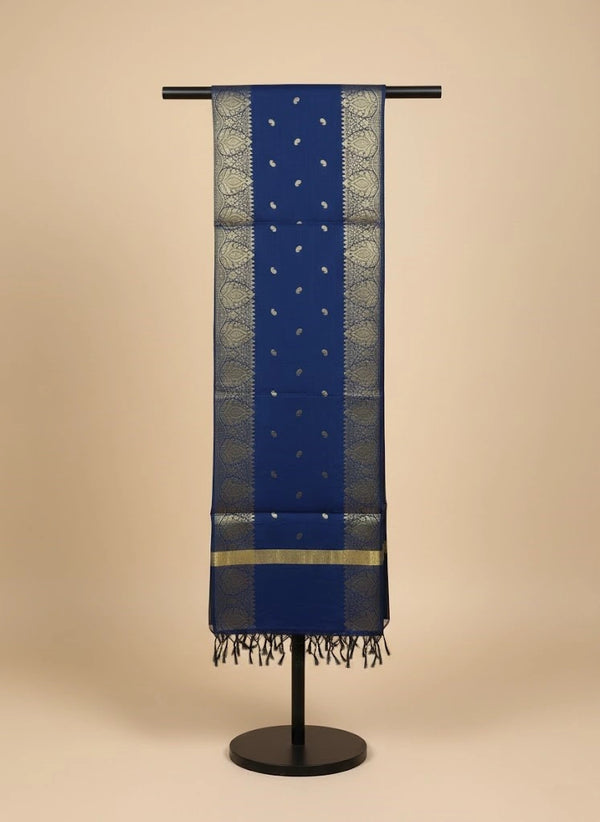 Blue Woven Ethnic Motif Dupatta | Elegant Traditional Drape