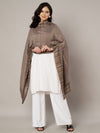 Reversible Woolen Women Stole with Fine Striped Weave | Soft Wrap (80 × 28 Inches)