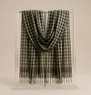 Black Cotton Dupatta with Golden Stripe Weave & Tassel Border