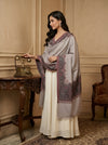 Naqsh-e-Kashmir Woven Kani Jacquard Border Grey Shawl | Wool Blend