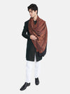 Black Jamawar Wool Blend Mens Shawl with Intricate Paisley Weave – 80×40 Inches