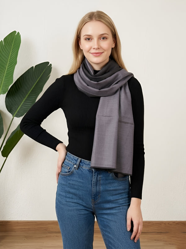 Everyday Reversible Solid Bamboo Silk Women's Stole | Lightweight Wrap