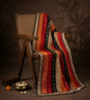 Luxe Chinon Multicolour Mirror Work Embroidered Phulkari Dupatta with Scalloped Lace Border
