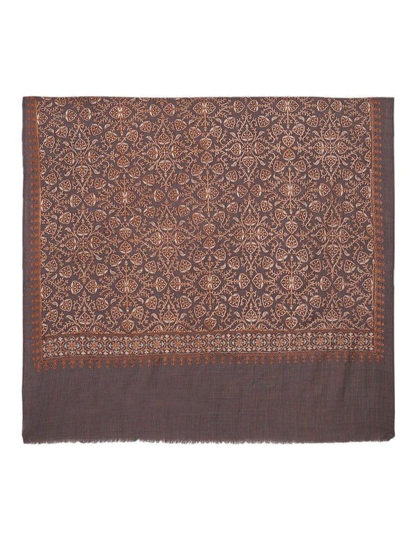 Woolen Women Shawl with Intricate Traditional Motif & Ornate Woven Border | 80 x 40 Inches