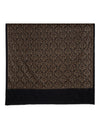 Woolen Women Shawl in Black with All-Over Floral Jaal Weave (80 x 40 Inches)