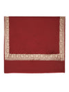 Maroon Woolen Mens Shawl with Gold Border – 80x40 Inches