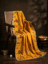 Luxe Cosmos Womens Yellow Dupatta with Zari Brush Print & Lace Border