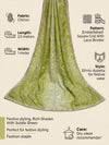 Luxe Chinon Womens Green Dupatta – Embellished Grid Work with Lace Border