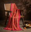 Heritage Woven Geometric Zari Chinon Pink Mens Dupatta