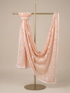 Peach Karachi Style Hand Embroidered Chiffon Dupatta