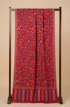 Regal Kani Weave Floral Wool Blend Red Stole | Kashmiri Inspired