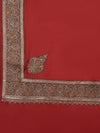 Red Woolen Women Shawl with Intricate Embroidered Detailing – Winter Wrap (80 x 40 Inches)