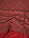 Woolen Mens Shawl in Maroon with All-Over Floral Jaal Weave (80 x 40 Inches)