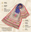 Chinon Floral Mirror Work Women Multicolor Dupatta with Designer Printed Panels & Lace Border