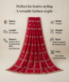 Chinon Dupatta with Gold Grid Embellishment