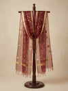 Maroon Organza Meena Jaal Dupatta | Elegant Sheer Festive Drape