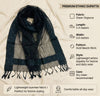 Black Organza Dupatta with Golden Beads Work & Tassel Border