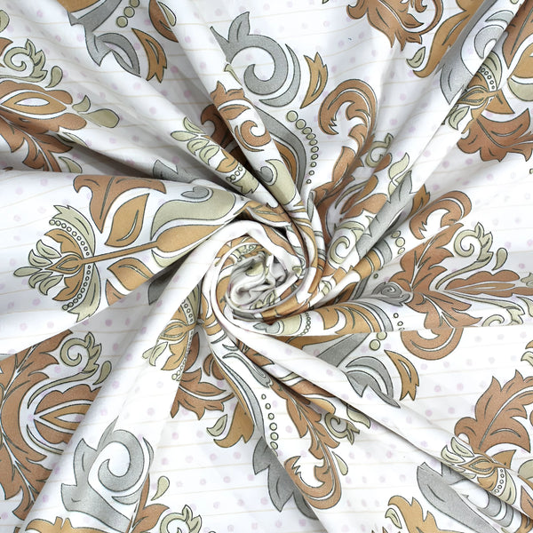 Queen Size 210 TC Elastic Fitted Cotton Bedsheet Set with 2 Pillow Covers (72 × 78 Inches)