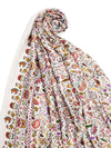 Printed Bamboo Silk Mens Shawl – White Floral Classic Wrap (80 x 40 Inches)