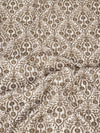 Woolen Mens Shawl in White with All-Over Floral Jaal Weave (80 x 40 Inches)