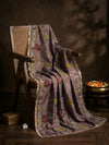 Luxe Cosmos Womens Purple Dupatta with Zari Brush Print & Lace Border