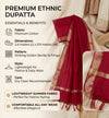 Cotton Mens Dupatta – Maroon with Golden Border & Tassel Finish