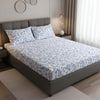 Queen Size 210 TC Elastic Fitted Cotton Bedsheet Set with 2 Pillow Covers (72 × 78 Inches)